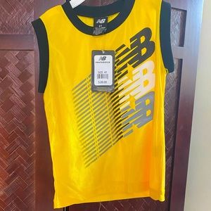 Yellow and black sleeveless tee size 4T from the brand New Balance